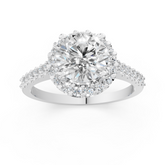 Radiant Halo Round-Cut Moissanite Diamond Ring