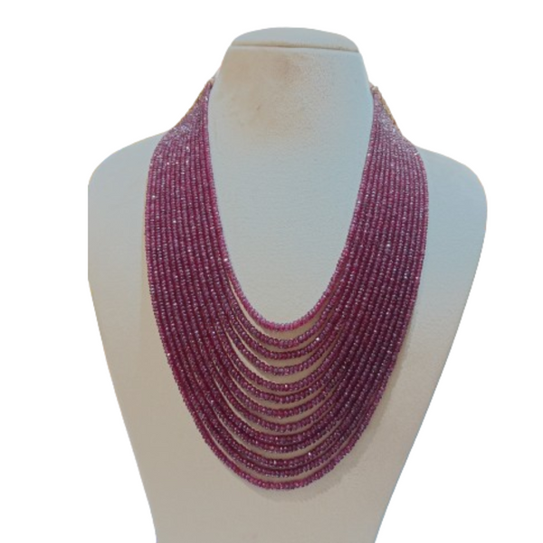 Natural Color Oval Shape Ruby Beads Necklace (AAA Qualtiy)