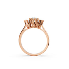 Moissanite Daisy Ring in Rose Gold Finish
