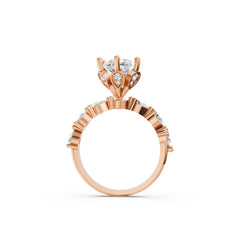 Gardenia Pear Cut Moissanite Diamond Ring