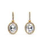 Oval Halo Radiance Drop Earrings – 18K Gold-Plated | Sstringz