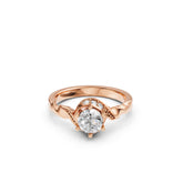 Swirl Soliatire Ring in Rose Gold Finish