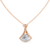 Rose Gold Crown‐Charm Halo Pendant