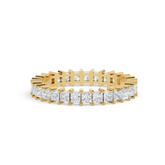 Princess-Cut Moissanite Diamond Eternity Band in 18K Gold-Plated Finish