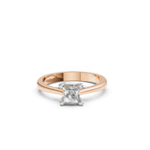 Elegant Princess Cut Solitaire Ring in Rose Gold