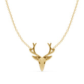 Majestic Deer Antler Pendant Necklace – 18K Gold-Plated Minimal Statement Jewelry