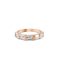 Art Deco Bar Setting Baguette Moissanite Diamond Band