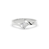 Sstringz Princess-Cut Solitaire Ring in Sterling Silver