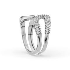 Sterling Silver Triple-Pavé Open Curve Moissanite Diamond Ring | Sstringz Fine Jewellery