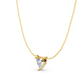 Classic Heart-Shaped Moissanite Pendant Necklace – 18K Gold-Plated Minimal Love Pendant