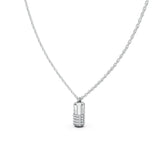 Cylinder Pavé Capsule Pendant Necklace – Sterling Silver