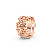 Autumn Leaves Silver Ring in Rose Gold Finish