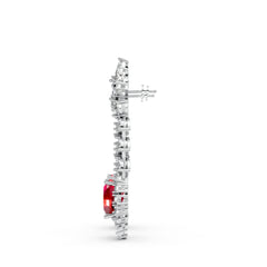 Ruby Radiance Marquise Cluster Dangle Earrings