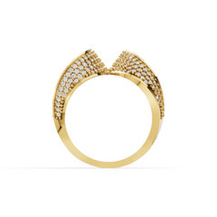 Sculpted Spiral Moissanite Diamond Statement Ring in 18K Gold-Plated Finish