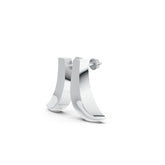Sstringz Modern Sculpted Polished Hoop Earrings – Contemporary Minimalist Shine in Premium Silver Finish