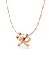 Rose Gold Sculpted Bow Pendant Necklace for Everyday Elegance