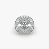 Sstringz Grand Regal Moissanite Diamond Dome Cocktail Ring – Pavé Halo Statement Ring for Women