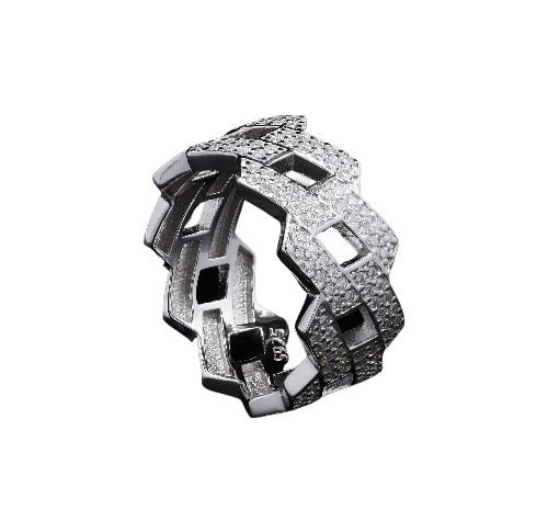 Celestial Radiance Diamond 92.5 Sterling Silver Moissanit Ring