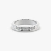Sstringz Elite Pavé Line Signature Band – Rhodium Finish (Unisex Ring)