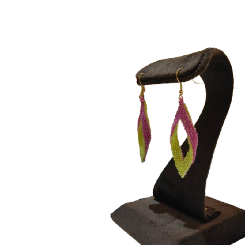 Radiant Beaded Cascade: Handcrafted Earrings