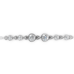 Sstringz Silver Bezel-Set Multi-Stone Bracelet – Elegant Adjustable Moissanite Tennis Style