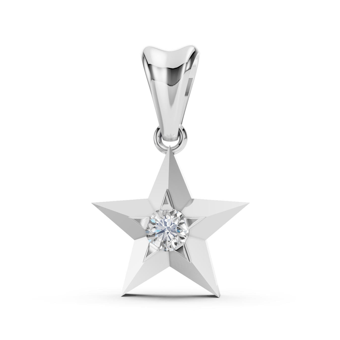 Sstringz Radiant Star Moissanite Diamond Pendant – 925 Sterling Silver | Sparkling Solitaire Charm Pendant