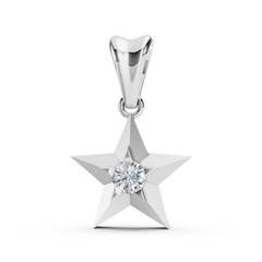 Sstringz Radiant Star Moissanite Diamond Pendant – 925 Sterling Silver | Sparkling Solitaire Charm Pendant