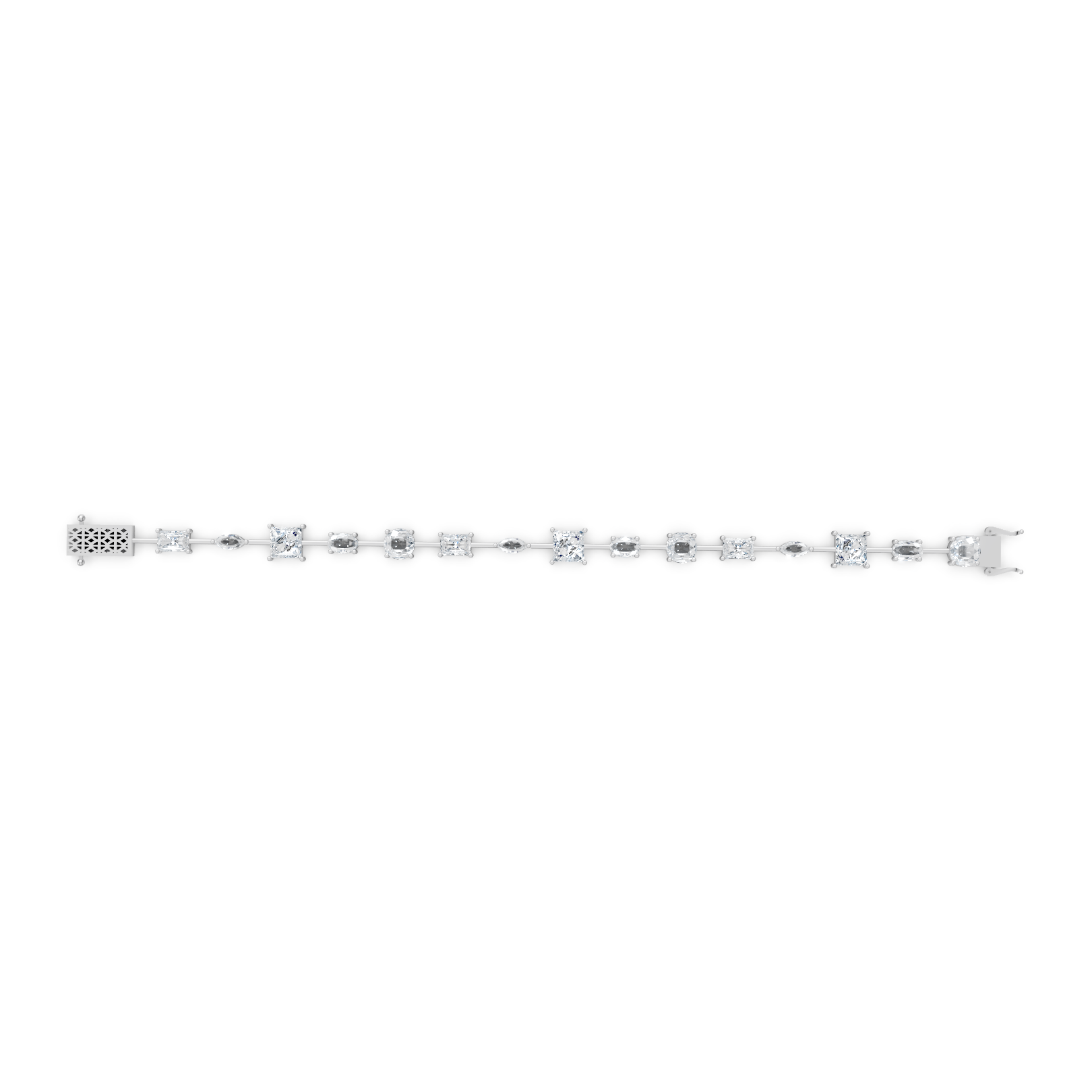 Luxury Multi-Shape Moissanite Diamond Tennis Bracelet