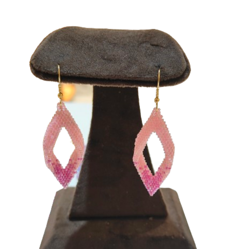 Radiant Beaded Cascade: Handcrafted Earrings
