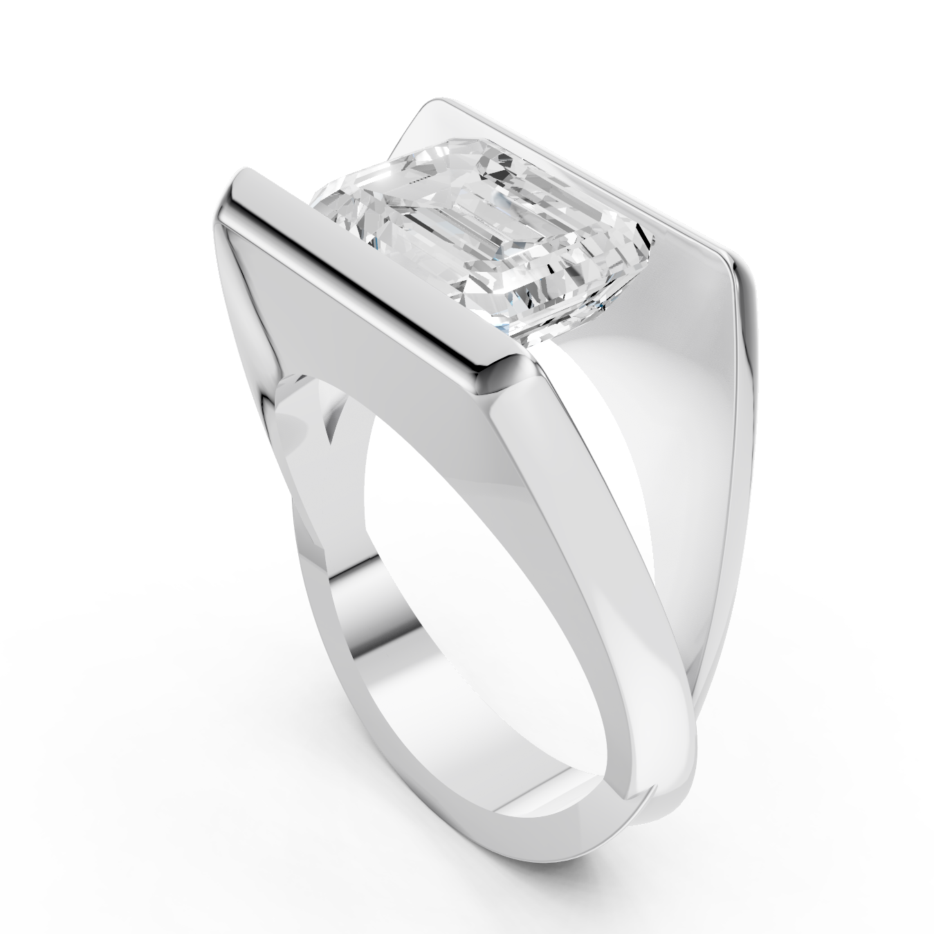 Luxe Emerald-Cut Solitaire Statement Ring