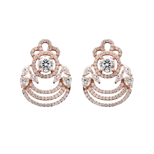 Radiant Rosette Moissanite Elegance Earrings