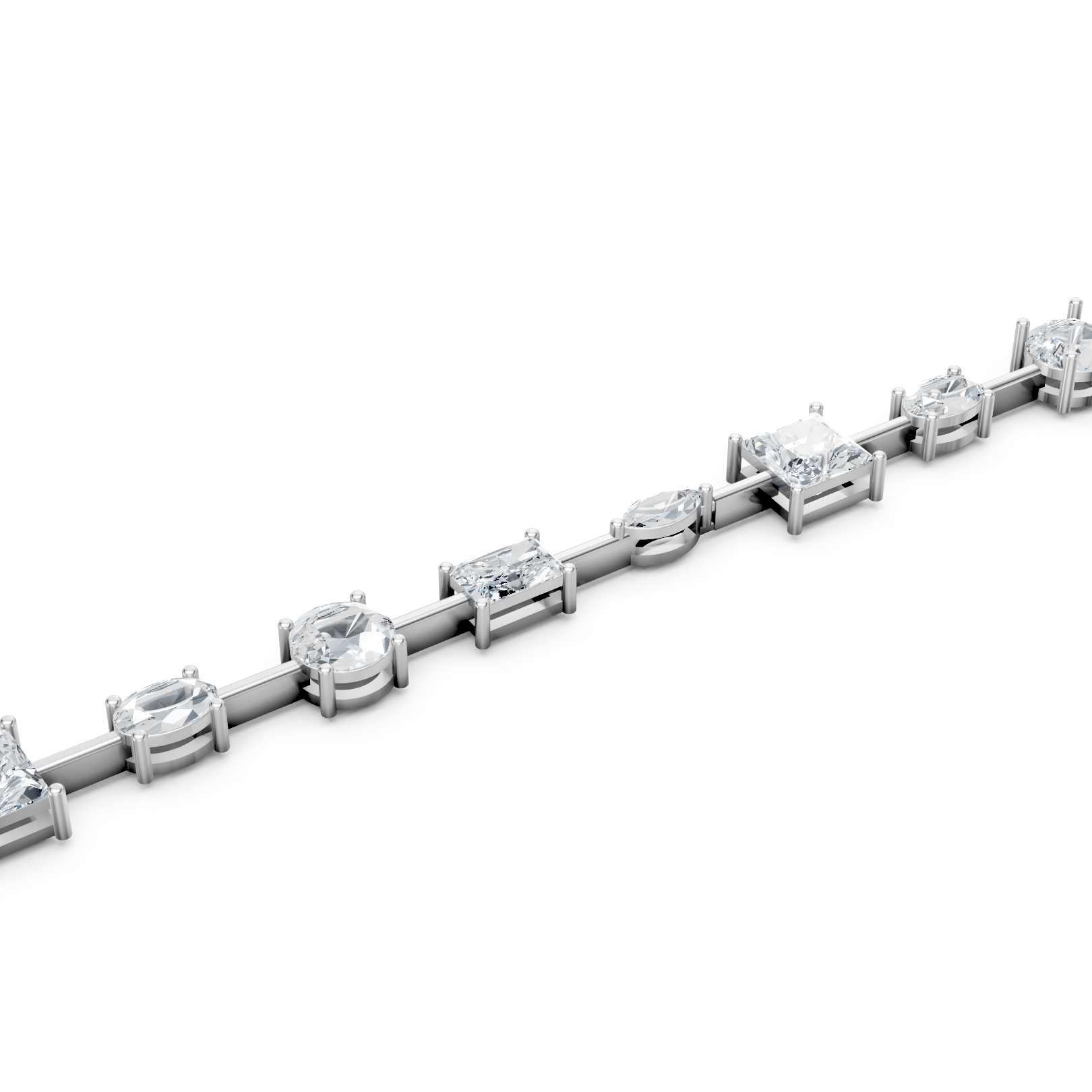 Luxury Multi-Shape Moissanite Diamond Tennis Bracelet