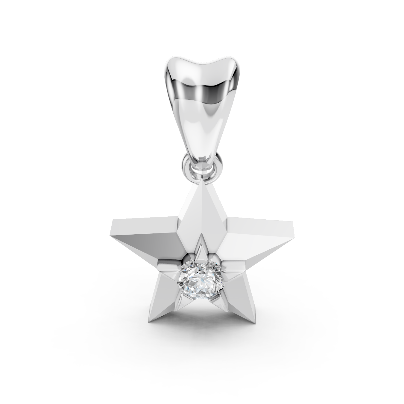 Sstringz Radiant Star Moissanite Diamond Pendant – 925 Sterling Silver | Sparkling Solitaire Charm Pendant
