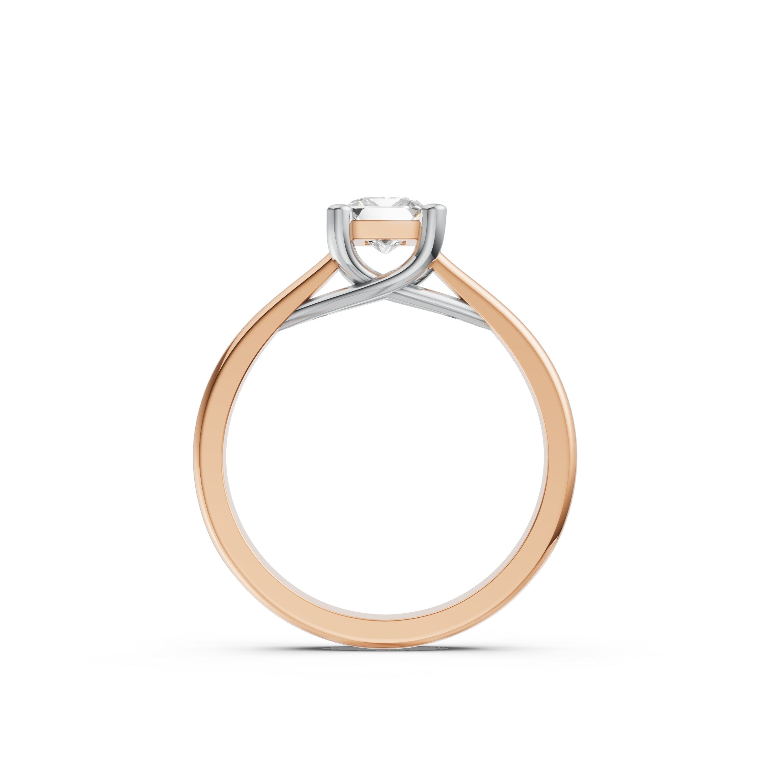 Elegant Princess Cut Solitaire Ring in Rose Gold