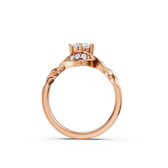Swirl Soliatire Ring in Rose Gold Finish
