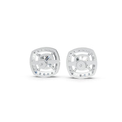Cushion-Cut Halo Stud Earrings with Brilliant Moissanite Diamonds Center