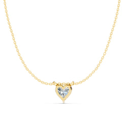 Classic Heart-Shaped Moissanite Pendant Necklace – 18K Gold-Plated Minimal Love Pendant