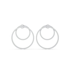 Luxury Dual Orbit Sterling Silver Hoop Earrings – Sstringz Exclusive