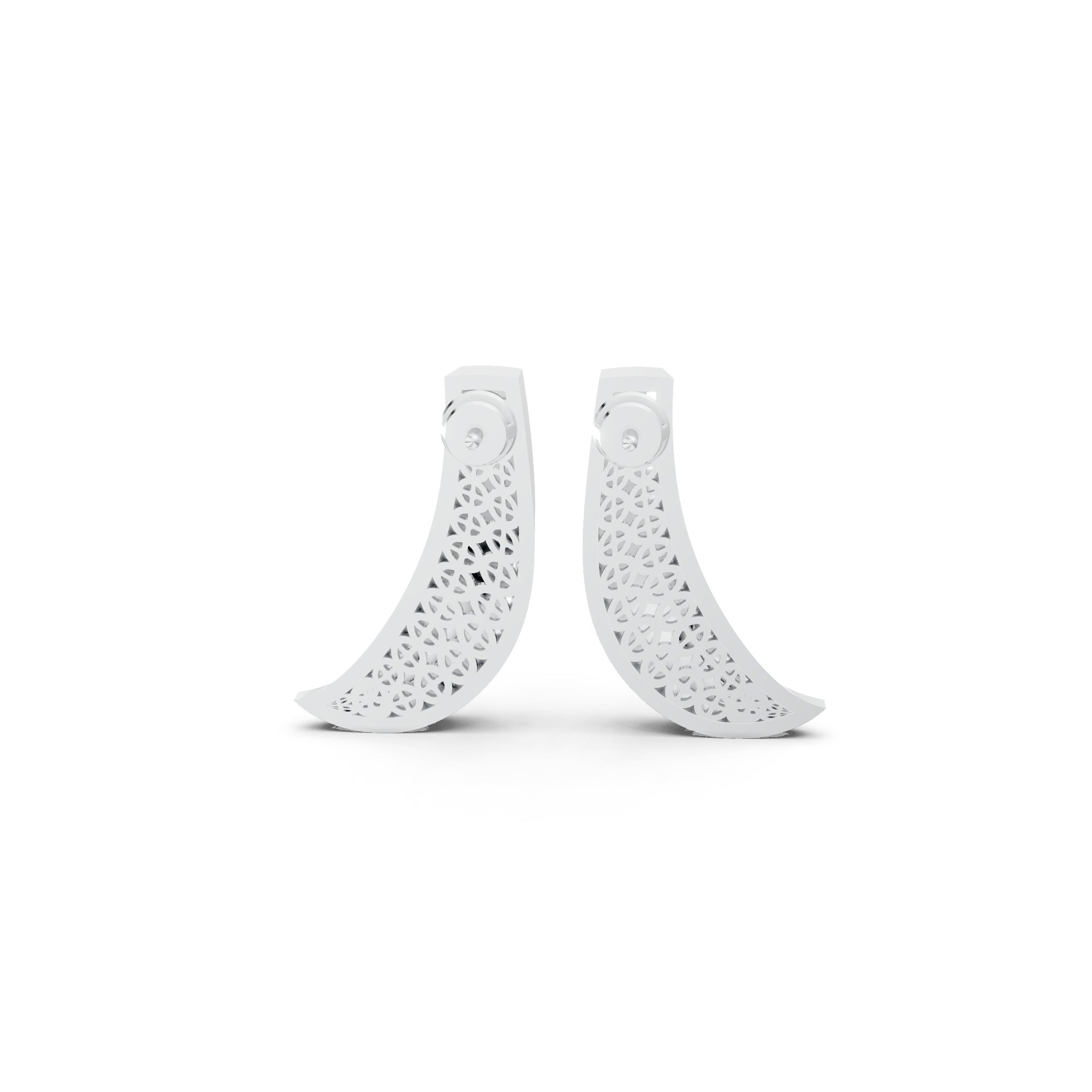Sstringz Modern Sculpted Polished Hoop Earrings – Contemporary Minimalist Shine in Premium Silver Finish