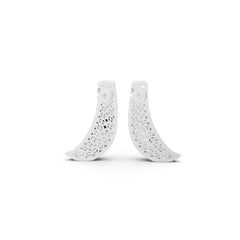 Sstringz Modern Sculpted Polished Hoop Earrings – Contemporary Minimalist Shine in Premium Silver Finish