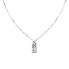 Cylinder Pavé Capsule Pendant Necklace – Sterling Silver
