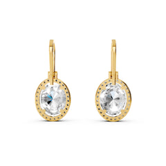 Oval Halo Radiance Drop Earrings – 18K Gold-Plated | Sstringz
