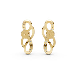 Infinity Twist Moissanite Diamond Gold-Plated Drop Stud Earrings – Elegant Loop Design