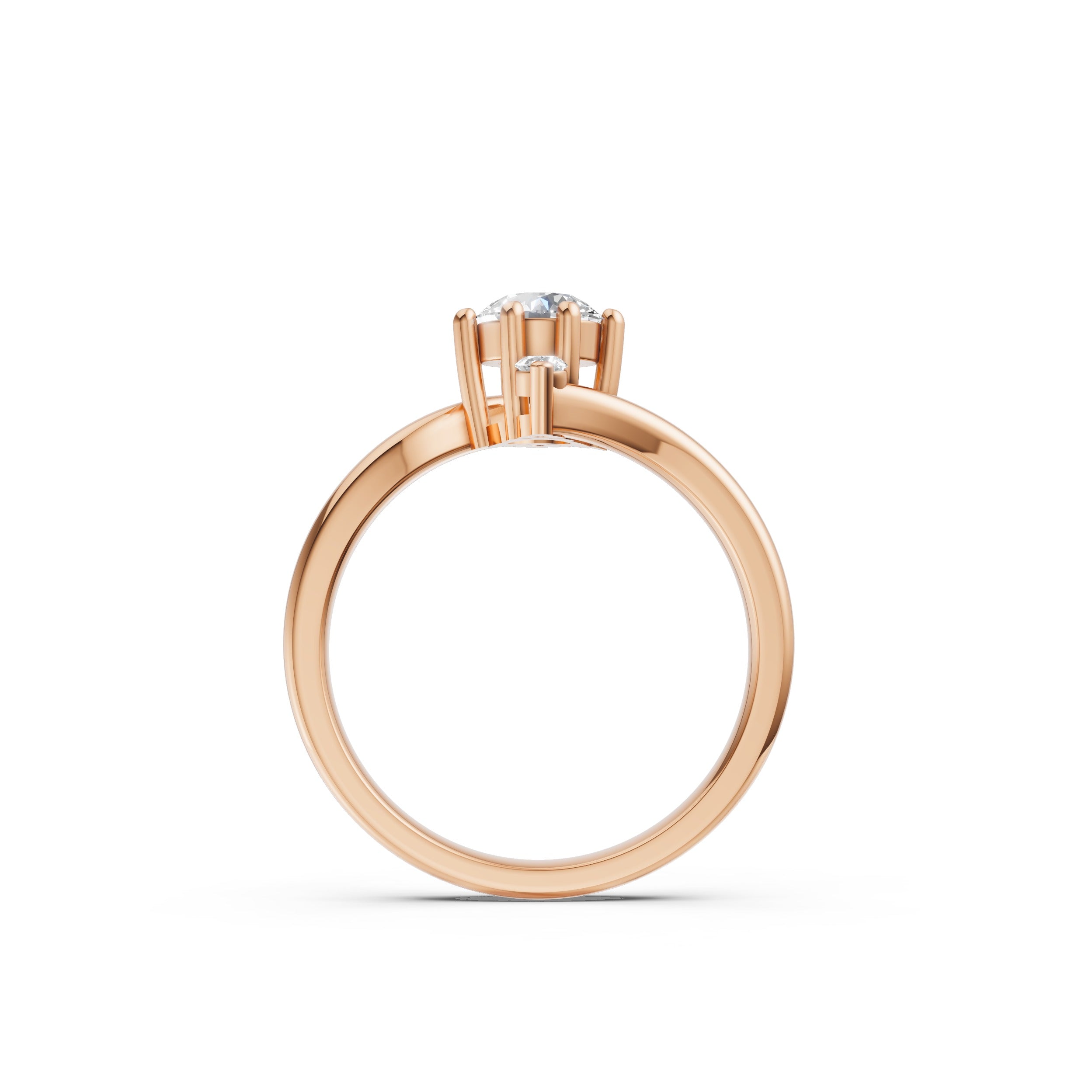 Dainty Rose Gold Plated Silver Moissanite Promise Ring