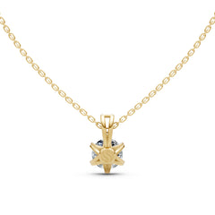 Luxury Solitaire Round-Cut Gold-Plated Pendant Necklace