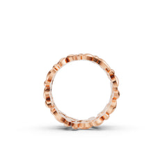 Autumn Leaves Silver Ring in Rose Gold Finish
