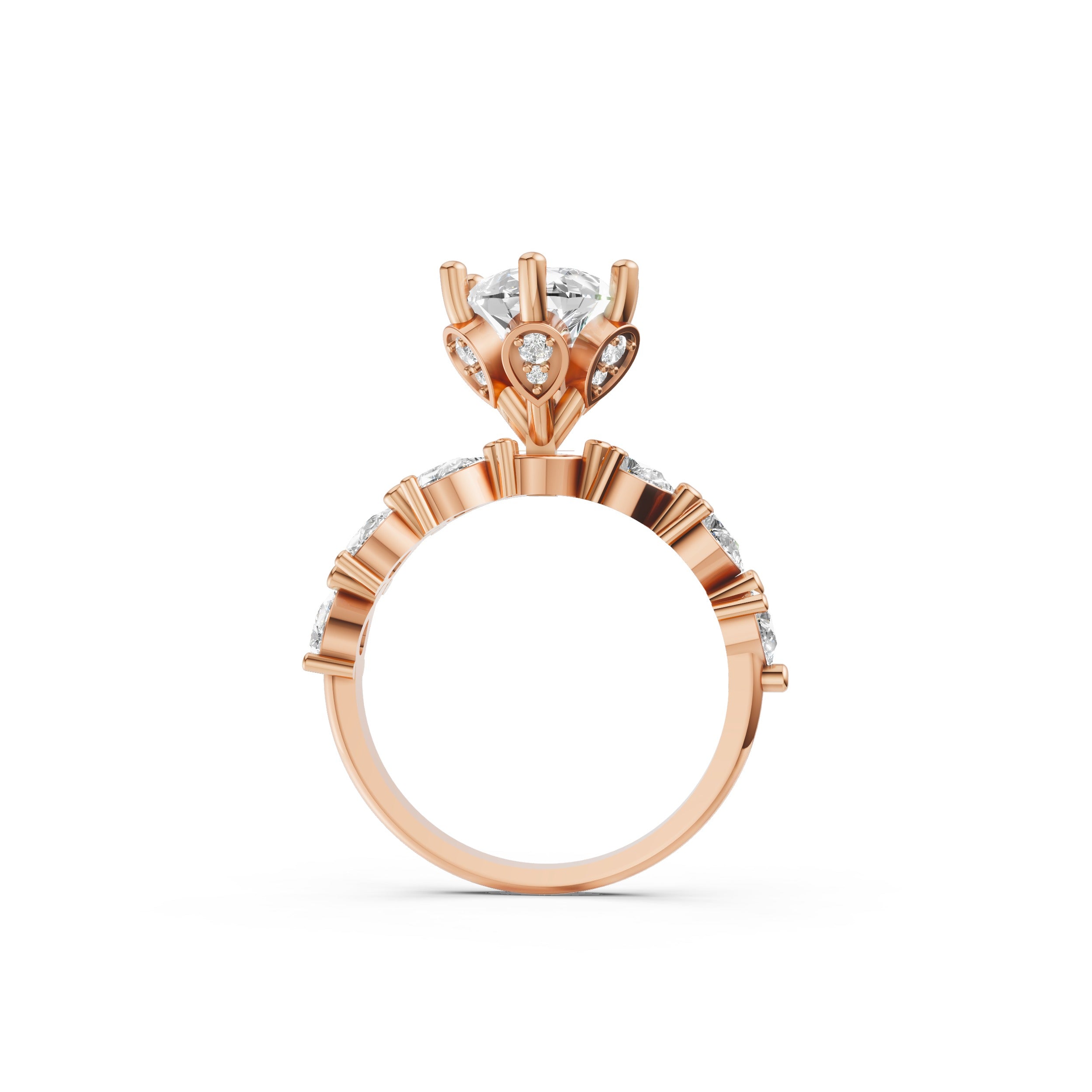 Gardenia Pear Cut Moissanite Diamond Ring
