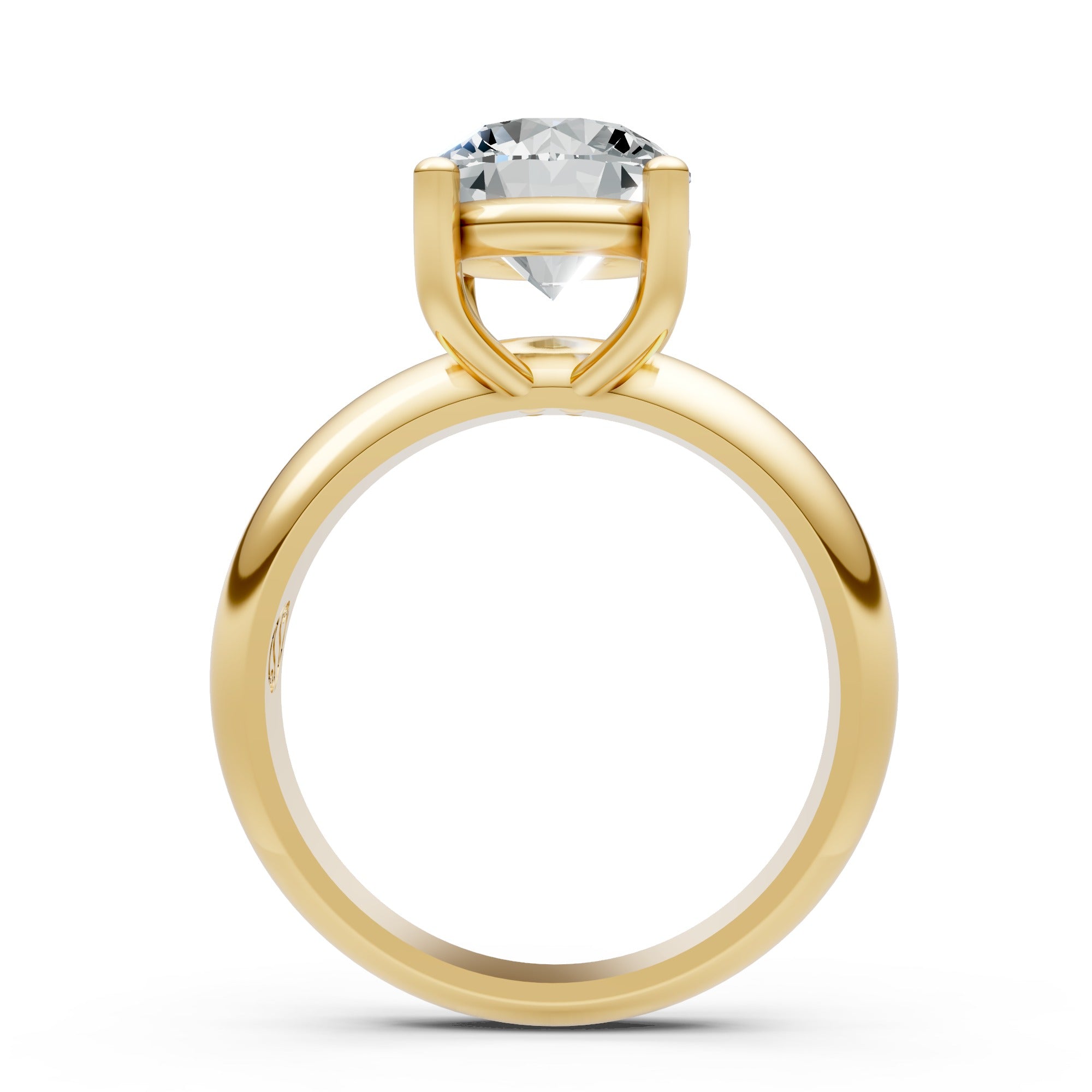 Classic 4-Prong Round Solitaire Engagement Ring – 18K Gold Polish | Timeless Signature Sstringz Ring