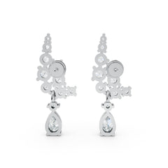 Sstringz Sparkling Cascade Cluster Stud Earrings – Moissanite Diamond in Sterling Silver
