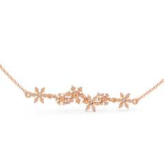Snowflake Blossom Moissanite Diamond Bracelet – 18k Rose Gold Finish